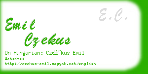 emil czekus business card
